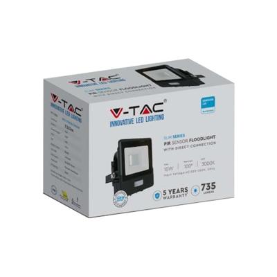 V-Tac LED Bouwlamp | 10W | 3000K | IP65 | met Sensor | Body Zwart - 9335200 V-Tac LED Bouwlamp | 10W | 3000K | IP65 | met Sensor | Body Zwart - 9335200