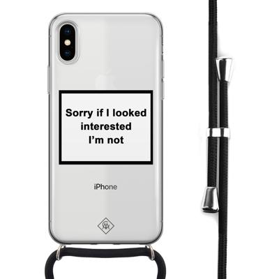 iPhone X/XS hoesje met koord - Not interested iPhone X/XS hoesje met koord - Not interested