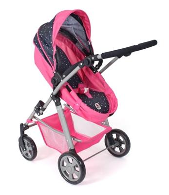 Combi-poppenwagen Nele - Confetti Pink