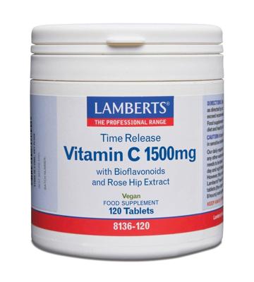 Lamberts Vitamine C 1500 mg Time Release & Bioflavonoiden Tabletten Lamberts Vitamine C 1500 mg Time Release & Bioflavonoiden Tabletten