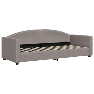 Slaapbank met onderschuifbed 80x200 cm stof taupe