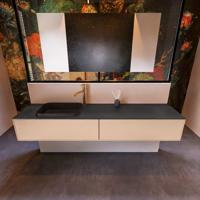 Badkamermeubelset Mondiaz Erin 200 cm met 2 Lades met RIDGE Wastafel Links Urban met 1 kraangat Greeploos Mat Rosee - thumbnail