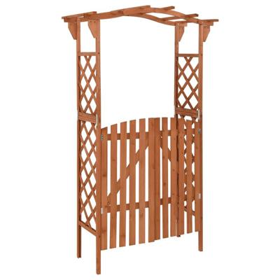 Pergola met poort 116x40x204 cm massief vurenhout grijs Pergola met poort 116x40x204 cm massief vurenhout grijs