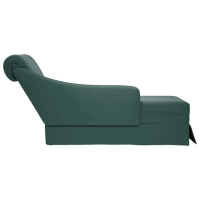 Chaise longue met bolster&rechterarmleuning fluweel donkergroen Chaise longue met bolster&rechterarmleuning fluweel donkergroen