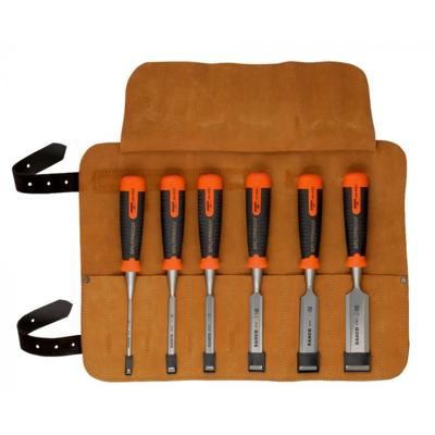 Bahco steekbeitelset - ergonomisch - 6-delig - 6-32 mm - lederen foedraal - 434-S6-LR