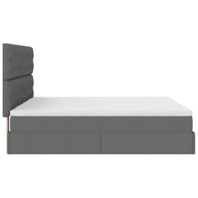 Ottoman bed met matrassen 200x200cm stof donkergrijs