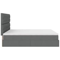 Ottoman bed met matrassen 200x200cm stof donkergrijs - thumbnail