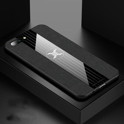 Voor OPPO R11 plus XINLI stiksels doek Textue schokbestendige TPU beschermhoes (zwart)