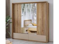 Kledingkast IMPALUNA 2 deuren 2 lades 210 cm mauvella eik - thumbnail