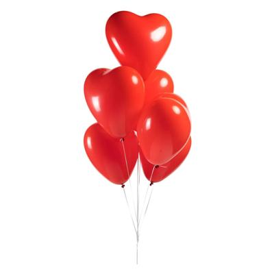 Globos Ballonnen hart ballonnen rood 30cm, 6st.