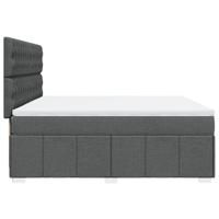 Boxspring met matras stof donkergrijs 180x200 cm - thumbnail