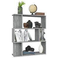 Boekenkast / kamerscherm 80x24x96 cm bewerkt hout grijs sonoma - thumbnail