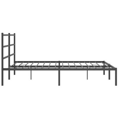 Bedframe met hoofdbord metaal zwart 193x203 cm