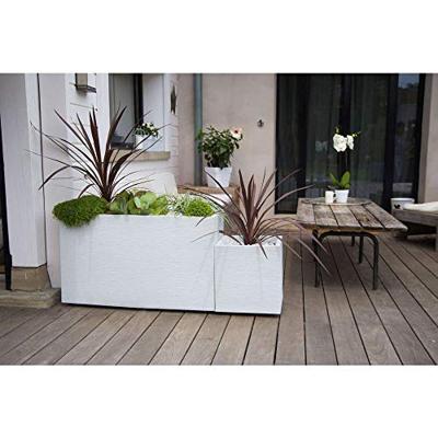 Bloempot EDA Graphit Wit Plastic Vierkant 39 x 39 x 43 cm