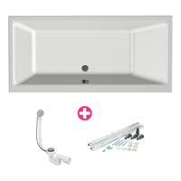 Xenz Kristal Ligbad - 160x75x48 - afvoer Midden - acryl - wit 6984-01 - thumbnail