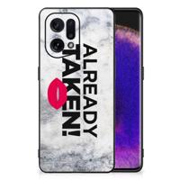 OPPO Find X5 | Telefoon Hoesje | met tekst Already Taken White - thumbnail