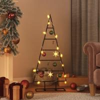 Kerstdecoratie kerstboom 90 cm metaal zwart - thumbnail