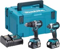 Makita dlx2180tj - dhp484 accuklopboormachine + dtd153 accu slagschroevendraaier 18v 5,0ah li-ion - thumbnail