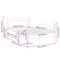 Bedframe metaal wit 120x200 cm - thumbnail