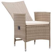 Tuinstoelen 2 st met kussens poly rattan beige - thumbnail