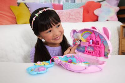 Polly Pocket - 2-in-1 Konijnenspeelset - Met 2 figuren en 12 accessoires - Polly Pocket - JFT88