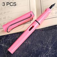 3 PC's School Office Extra fijn Titanium legering Nib transparante zuiger fontein Pen(Pink) willekeurige levering (0.5mm/0.38mm Nib) - thumbnail