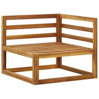 Hoekbanken 2 st met crmekleurige kussens massief acaciahout - thumbnail