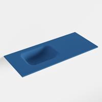 MONDIAZ LEX Jeans solid surface inleg wastafel voor toiletmeubel 70cm. Positie wasbak links - thumbnail