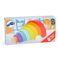Small Foot - houten bouwblokken regenboog, 9dlg. - thumbnail
