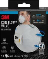 3M Cool Flow stofmasker, FFP2, met ventiel, pak van 5 stuks - thumbnail