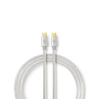 Nedis USB 3.1 Gen 1 5Gbps 60W USB Type-C 2m Zilver - thumbnail