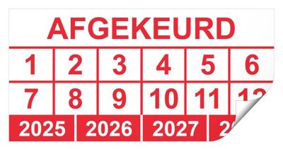 Keuringssticker afgekeurd rechthoek 50 x 25 mm - 100 stuks (op rol) Keuringssticker afgekeurd rechthoek 50 x 25 mm - 100 stuks (op rol)