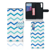 OnePlus Nord Telefoon Hoesje Zigzag Blauw - thumbnail