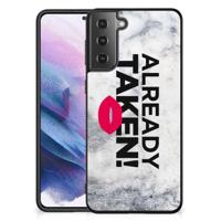 Samsung Galaxy S21 Plus | Telefoon Hoesje | met tekst Already Taken White - thumbnail