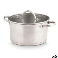 Kookpot met Glazen Deksel Kinvara Zilverkleurig 3,8 L 29 x 12 x 22 cm 29 x 16 x 22 cm Inductie (6 Stuks) - thumbnail