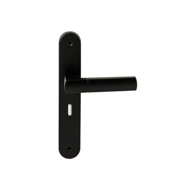 Hardbrass Deurkruk Rhodos op ovaal langschild sleutelgat 56mm - zwart Hardbrass Deurkruk Rhodos op ovaal langschild sleutelgat 56mm - zwart