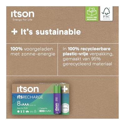 itson itsRECHARGE Oplaadbare AAA batterij (potlood) NiMH 1.2 V 8 stuk(s)