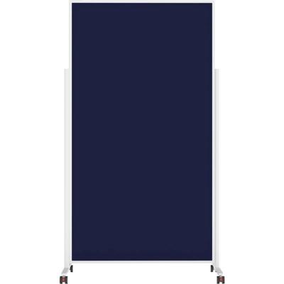 magnetoplan Presentatiebord VarioPin (b x h) 100 cm x 180 cm Vilt Wit, Donkerblauw Tweezijdig te gebruiken, Incl. rollen, Magneetband, Prikbord 1181114