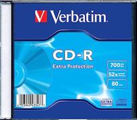 Verbatim CD-R Extra Protection, onbewerkt CD-R met 700 MB gegevensopslag, ideaal voor foto- en video-opnames, compatibel met elk conventioneel cd-station, afzonderlijke slanke sieradenhoes - thumbnail