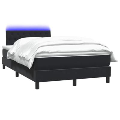 Boxspring met matras en LED fluweel zwart 120x210 cm