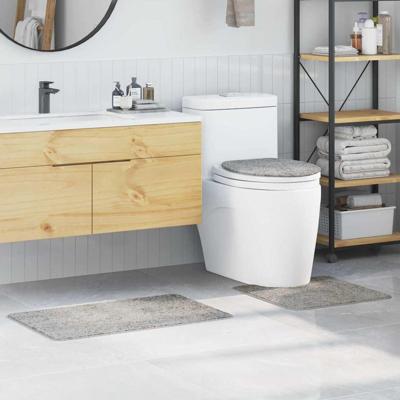 Antislip Badmat Set 3 pcs Grijs PP