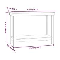 Werkbank 110x50x80 cm massief grenenhout wit - thumbnail