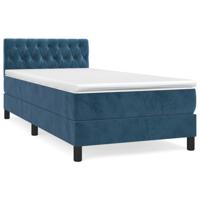 Boxspring met matras fluweel donkerblauw 100x200 cm - thumbnail