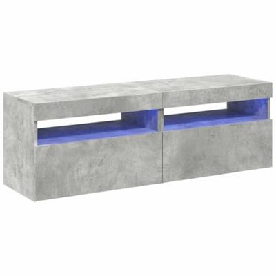 Tv-meubelen 2 st met LED-verlichting 60x35x40 cm betongrijs