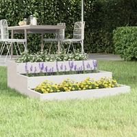 VidaXL Plantenbak 78x78x27 cm massief grenenhout wit - thumbnail