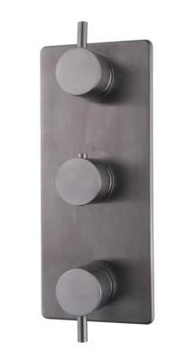 Douchekraan Inbouw Wiesbaden Caral Thermostatisch 3-Weg Gunmetal Douchekraan Inbouw Wiesbaden Caral Thermostatisch 3-Weg Gunmetal