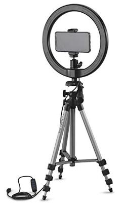 CULLMANN - 52103 - Alpha 1000 statief vlogging kit BT m. LED-ringlicht en Bluetooth-trigger (uittrekhoogte 134 cm, verpakkingsmaat 37 cm, met 3-weg kop, max. draagkracht 1 kg, gewicht 750 g), zwart