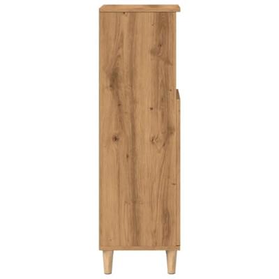 Badkamerkast 30x30x100 cm bewerkt hout artisanaal eikenkleurig
