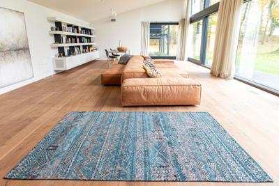 Louis de Poortere - 9110 Antiquarian Kelim Zemmuri Blue - 280x390 cm Vintage Vloerkleed Louis de Poortere - 9110 Antiquarian Kelim Zemmuri Blue - 280x390 cm Vintage Vloerkleed