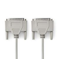 Seriële Kabel | D-SUB 25-Pins Male | D-SUB 25-Pins Male | Vernikkeld | 3.00 m | Rond | PVC | Ivoor | Polybag - thumbnail